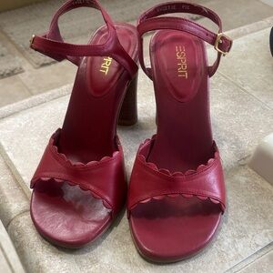 Esprit Red Heeled Sandals